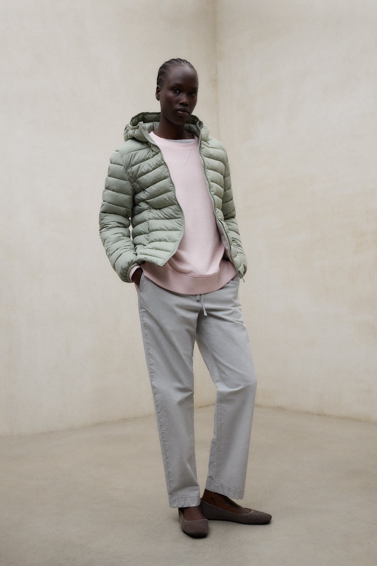 chaqueta-atlantic-verde-de-mujer-ecoalf image 1