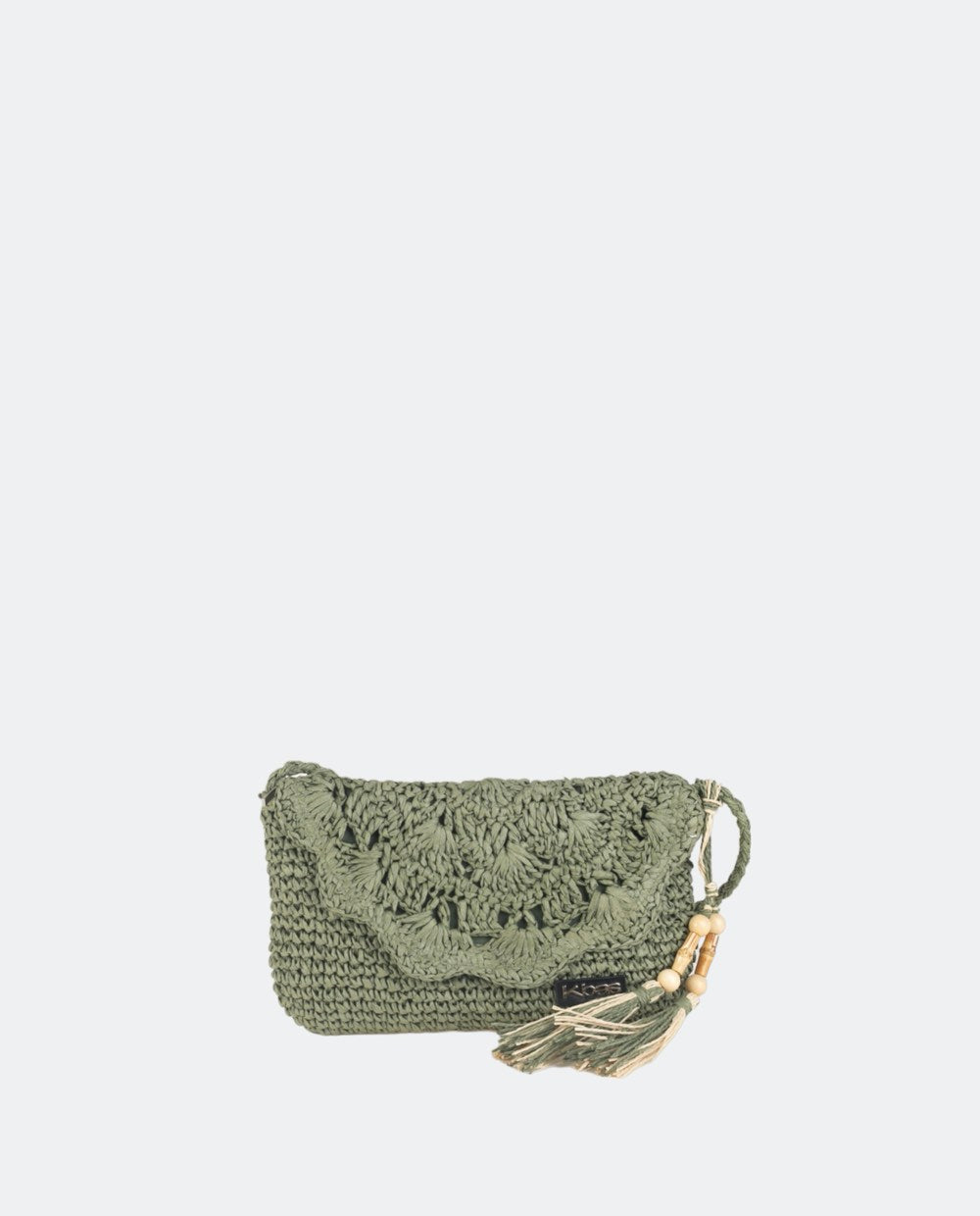 cartera-bandolera-kbas-de-fibra-natural-con-cremallera-kaki image 1