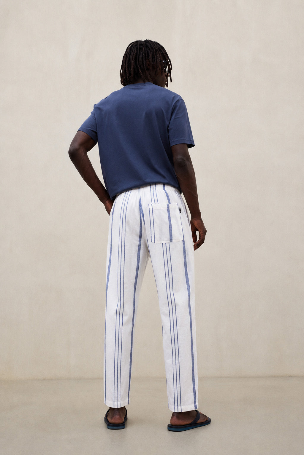 ecoalf-pantalones-de-rayas-gina-blanco-80-lino-fit-regular-tiro-medio-cintura-el image 3