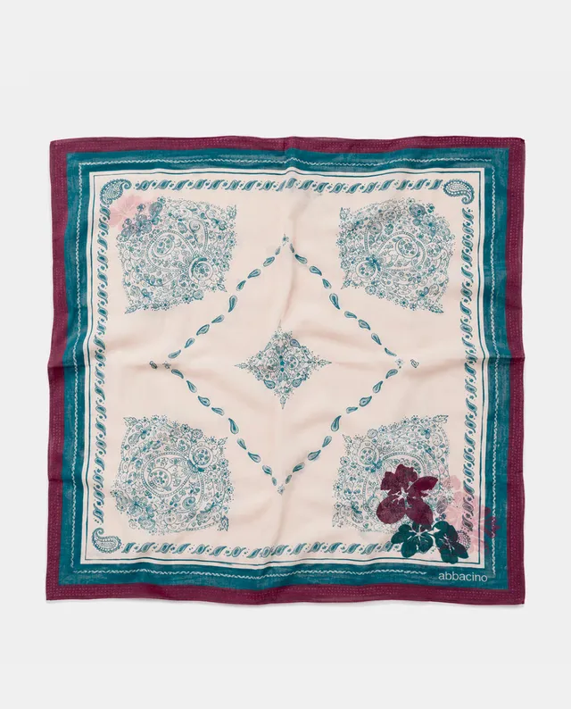 abbacino-bandana-de-seda-paisley-burdeos image 1