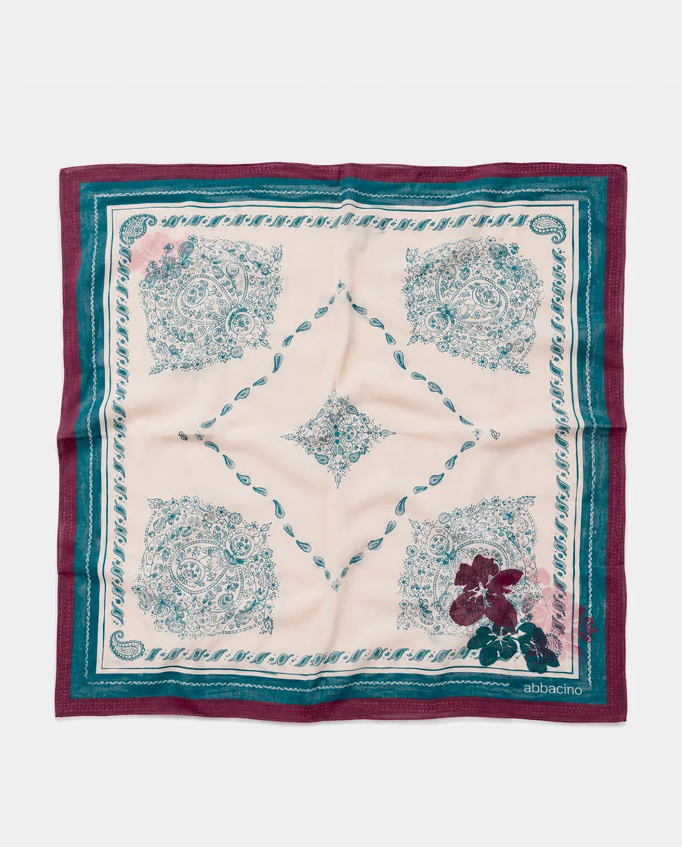 abbacino-bandana-de-seda-paisley-burdeos image 1
