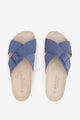 sandalia-plana-de-mujer-abbacino-en-ante-azul-con-hebilla image 6
