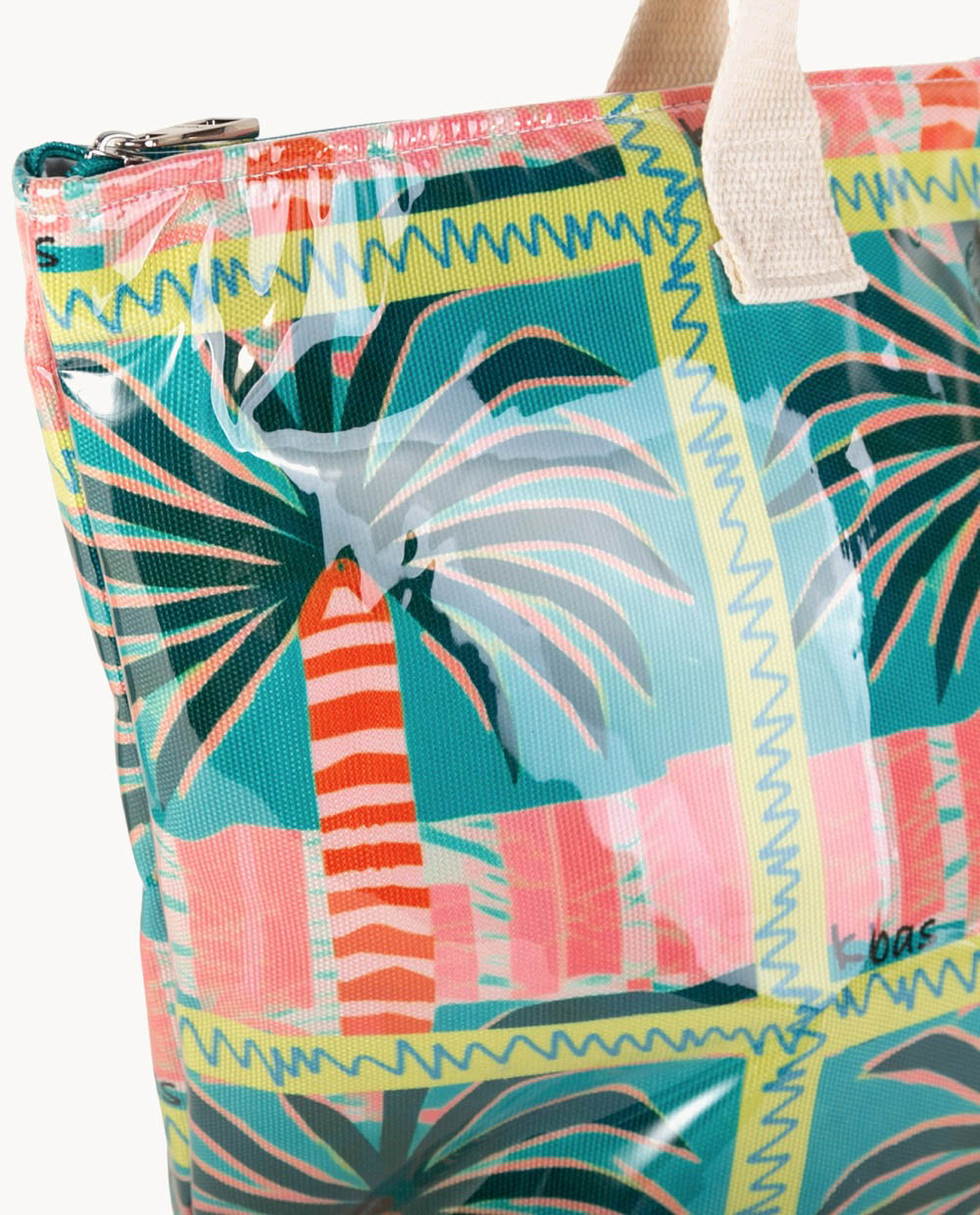 kbas-bolso-de-playa-de-lona-plastificada-con-cremallera-y-estampado-palmeras image 3