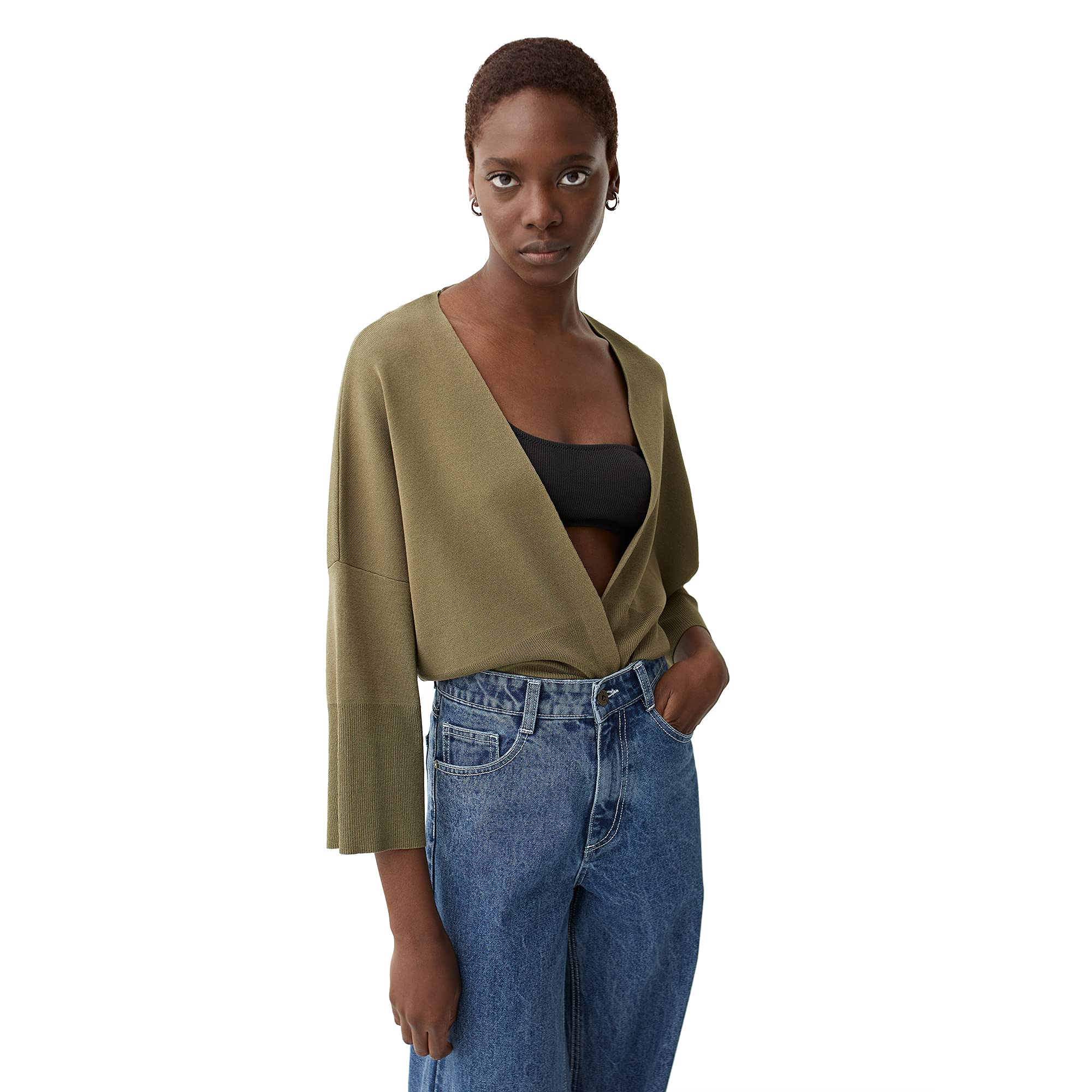 parfois-chaqueta-de-punto-abierta-caqui-mujer image 3