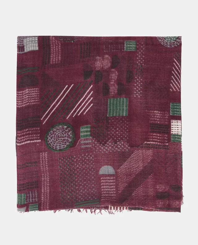 abbacino-pa-uelo-lana-estampado-geom-trico-burdeos image 1