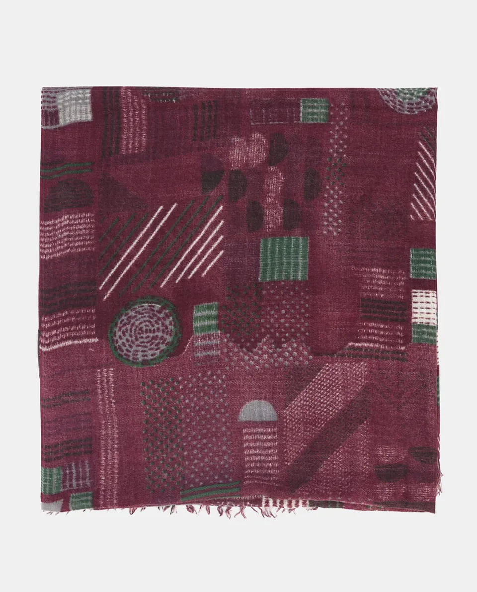 abbacino-pa-uelo-lana-estampado-geom-trico-burdeos image 1