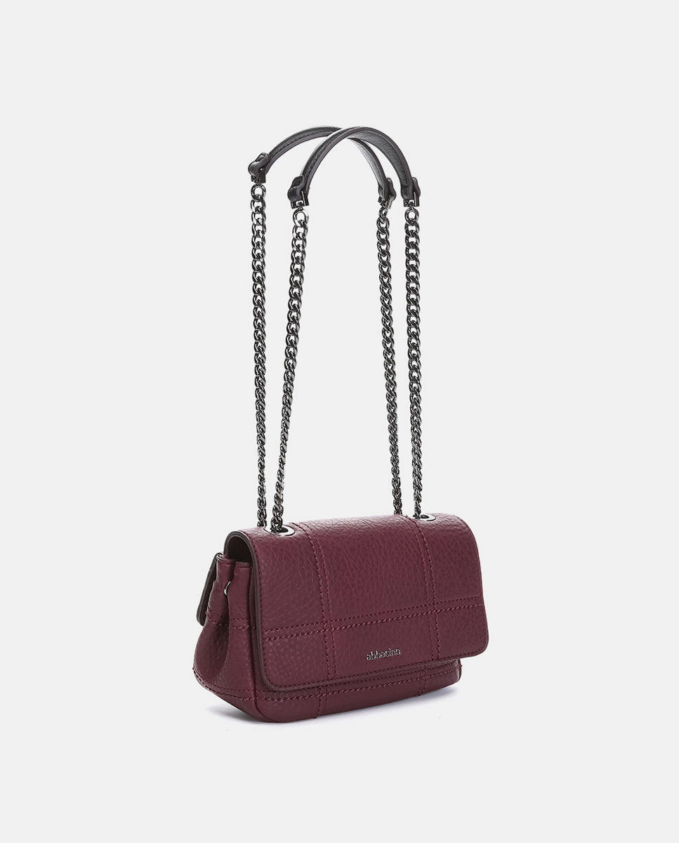 bolso-hombro-abbacino-burdeos-reciclado-cuadros-bordados image 3