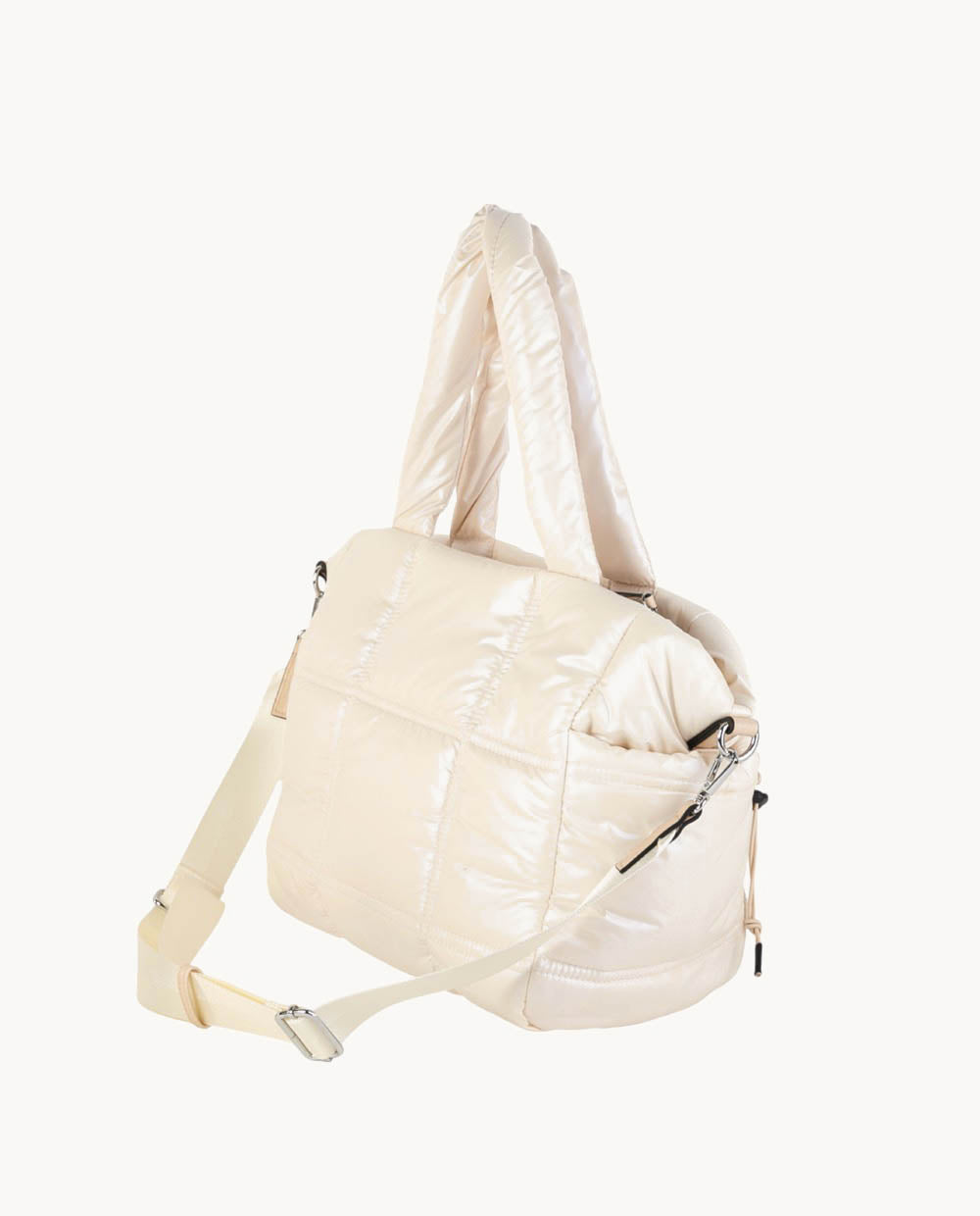 shopper-de-nylon-kbas-con-cremallera-color-marfil image 2