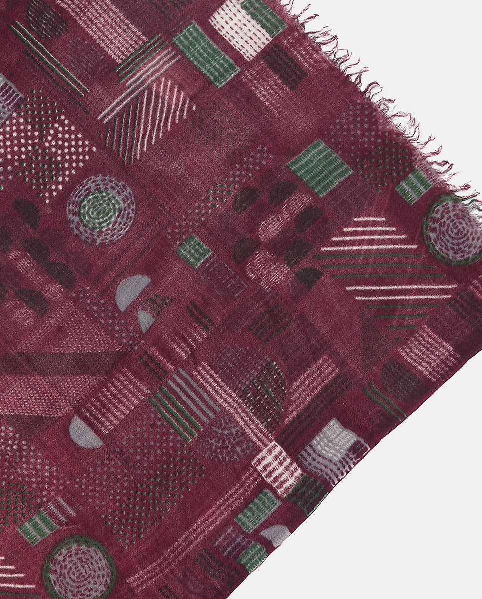 abbacino-pa-uelo-lana-estampado-geom-trico-burdeos image 3