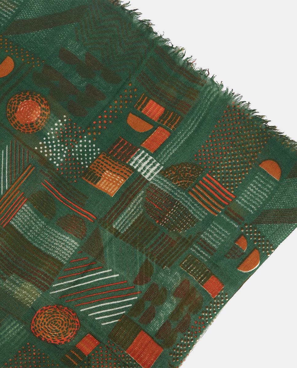 abbacino-pa-uelo-lana-verde-estampado-geom-trico image 4