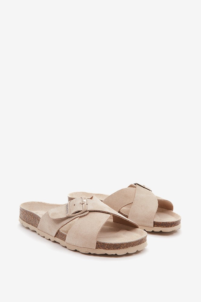abbacino-sandalia-plana-bio-serraje-beige-hebilla-mujer image 3