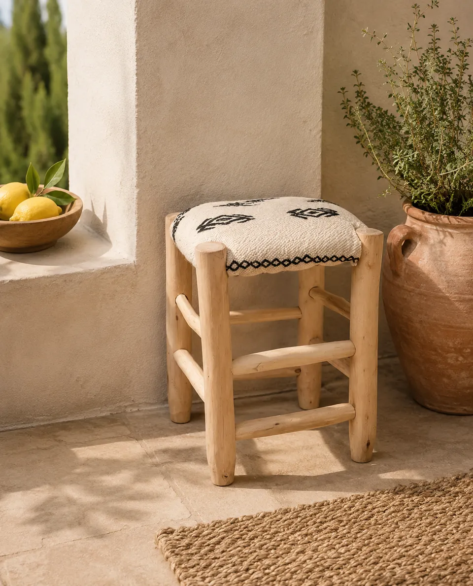 kbas-taburete-cuadrado-de-madera-tapizado-tnico-solo-pen-nsula image 1
