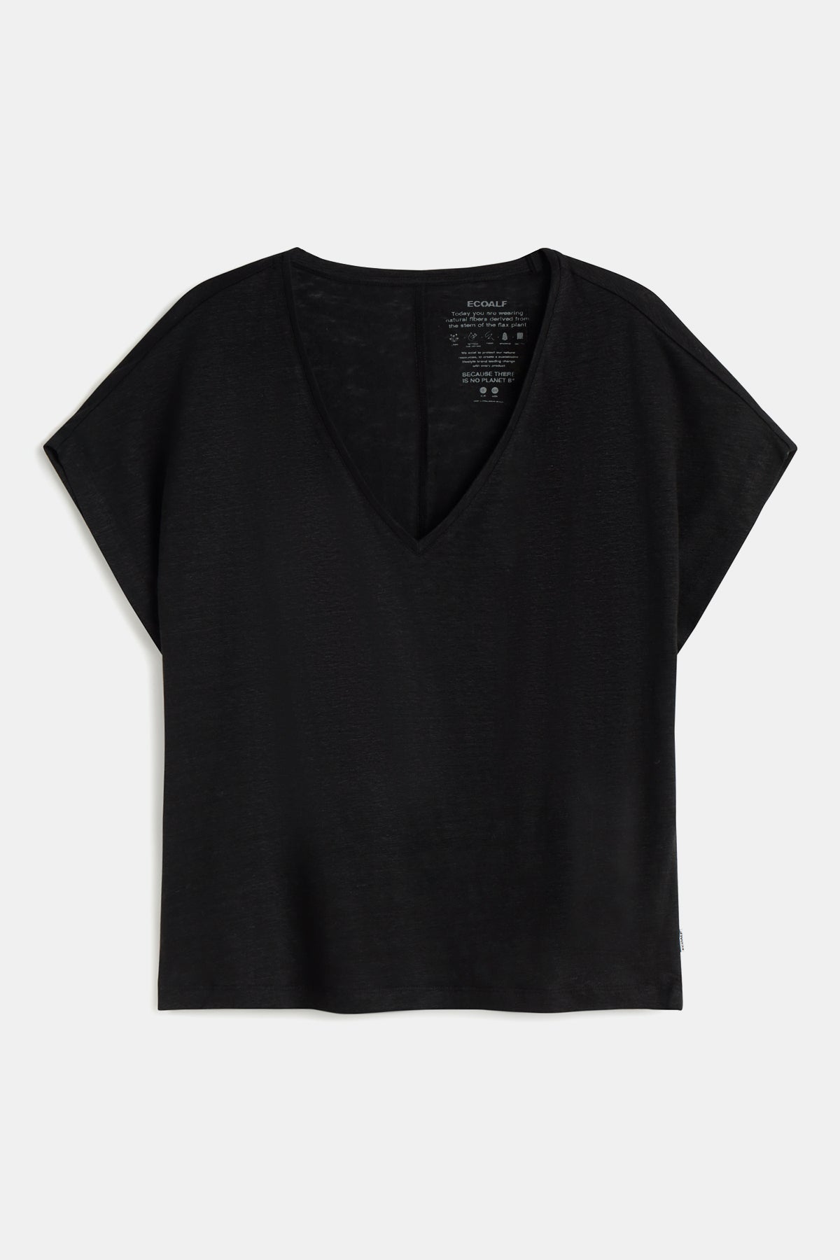 camiseta-arendal-negra-de-ecoalf-para-mujer-100-lino-fit-holgado-y-cuello-en-v image 4