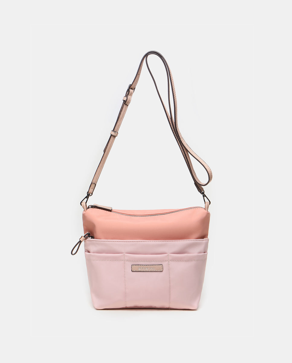 abbacino-organizador-de-bolso-rosa-reciclado-con-bandolera image 1