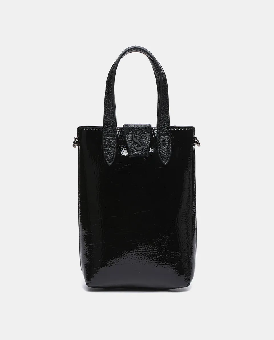 abbacino-bolso-mano-mini-charol-negro-con-bandolera image 1