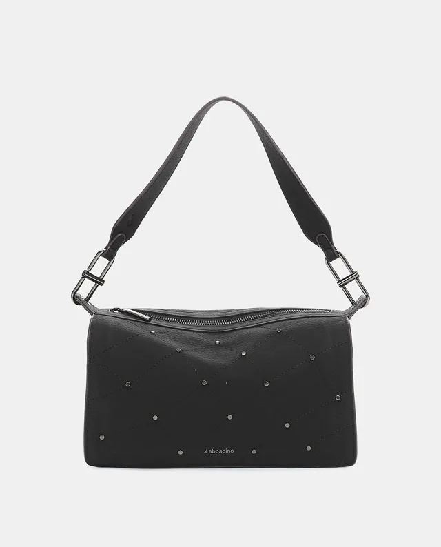 abbacino-bolso-de-hombro-negro-reciclado-remaches image 1