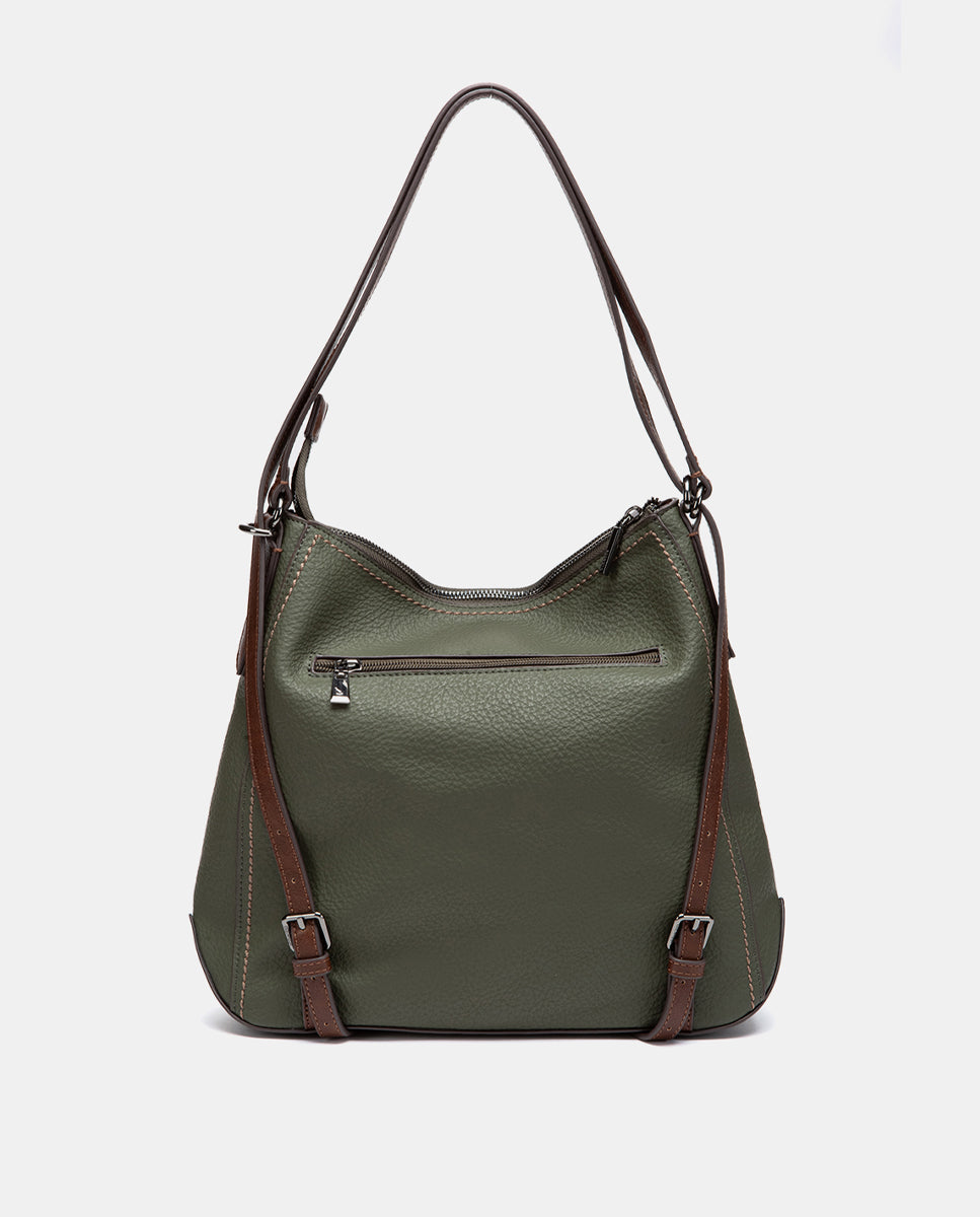 abbacino-bolso-multifuncional-reciclado-verde-convertible-a-mochila image 3