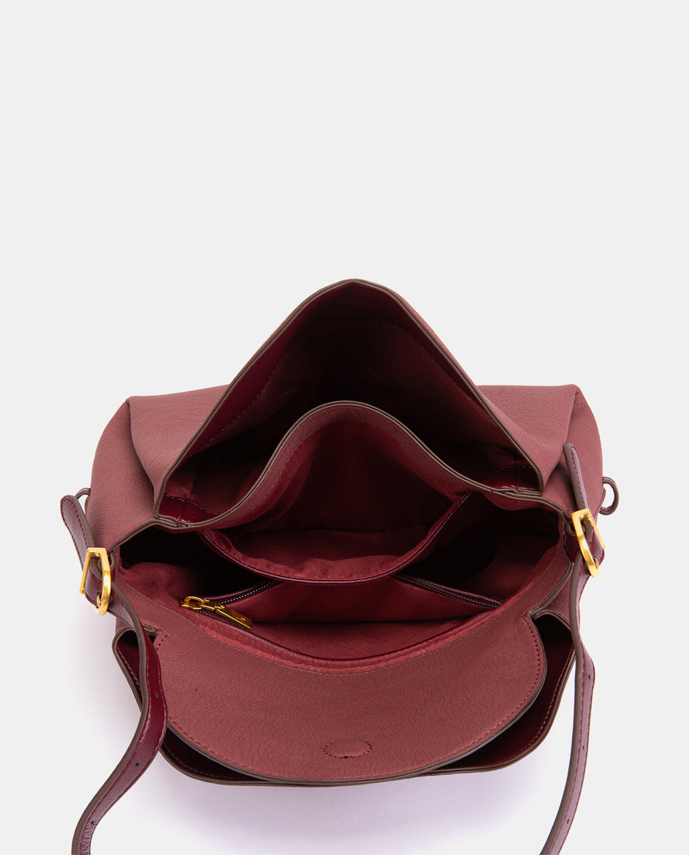 abbacino-bolso-de-hombro-burdeos-de-materiales-reciclados image 6