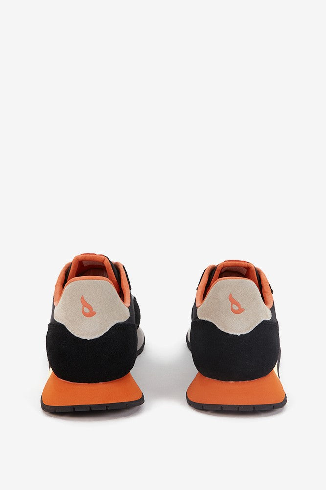 zapatilla-abbacino-mujer-negro-y-naranja-piel-y-tejido image 5