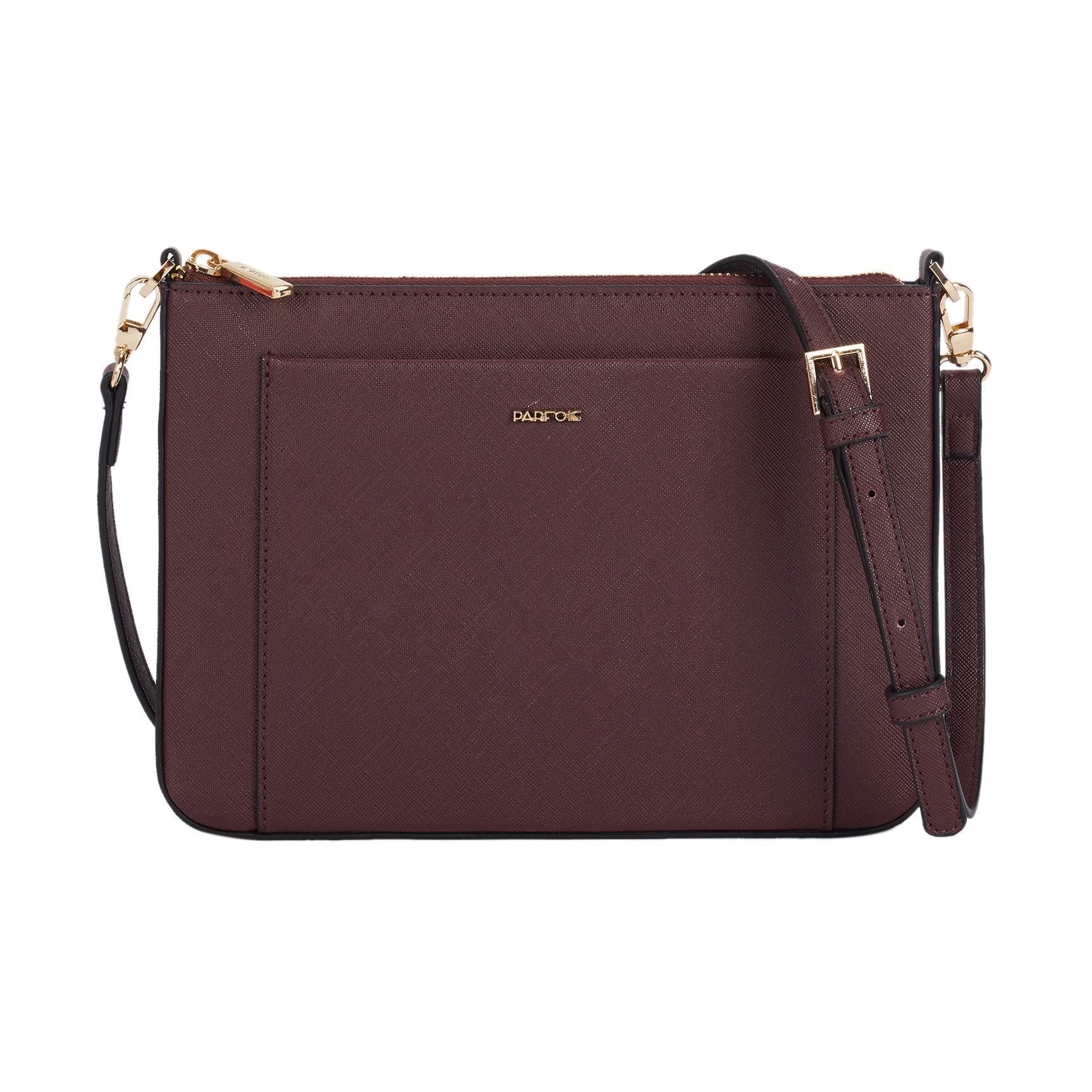 parfois-clutch-bolso-bandolera-bolsillo-exterior-mujer-talla-m-burgundy image 1