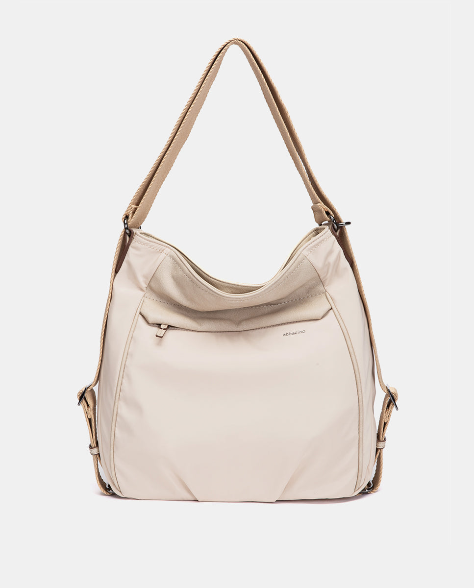 abbacino-bolso-multifuncional-beige-tejido-reciclado-2-en-1-mochila image 1
