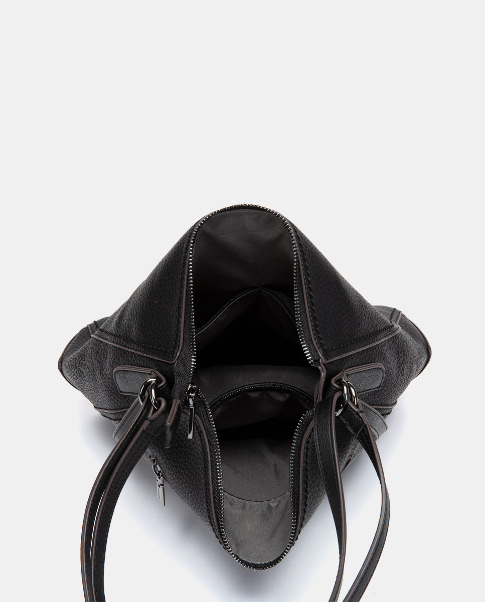 abbacino-bolso-multifuncional-negro-en-materiales-reciclados-convertible-a-mochi image 6