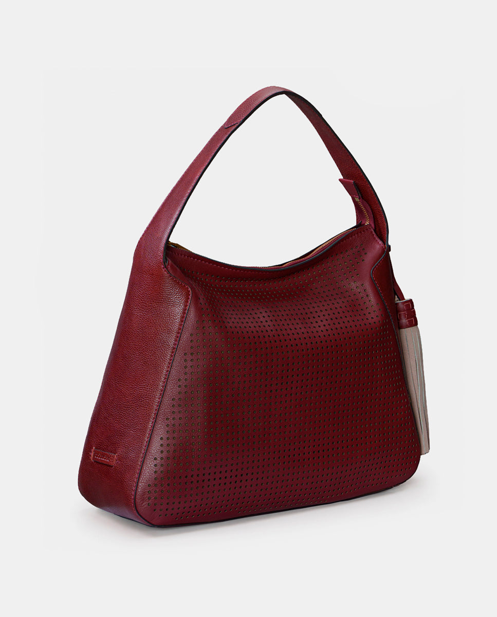 abbacino-bolso-de-hombro-en-piel-troquelada-burdeos image 2