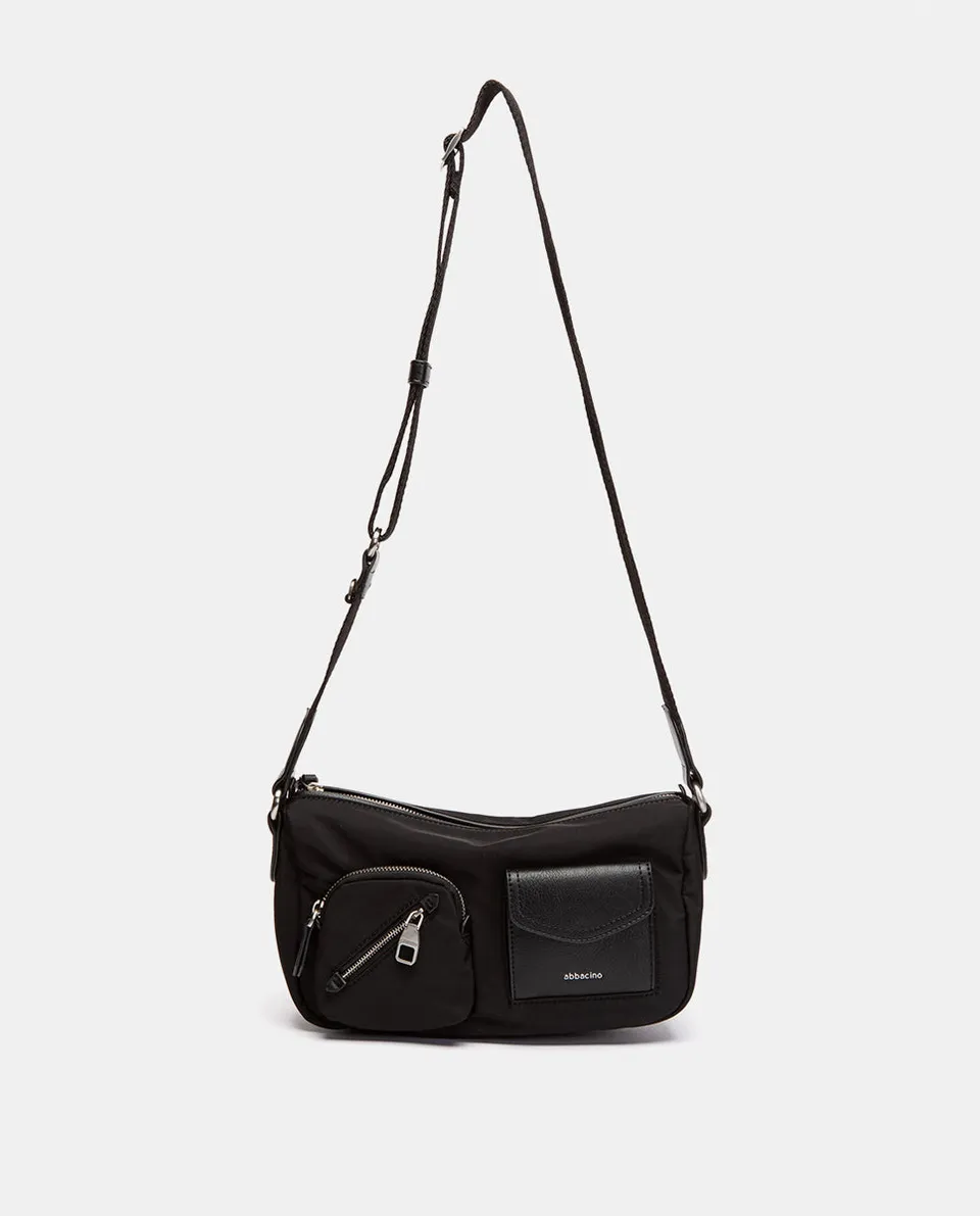 abbacino-bandolera-tejido-reciclado-negra-cremallera-mujer image 1