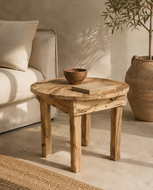 mesa-redonda-de-madera-r-stica-kbas-59-cm-de-di-metro-x-47-cm-de-alto-estilo-nat image 1