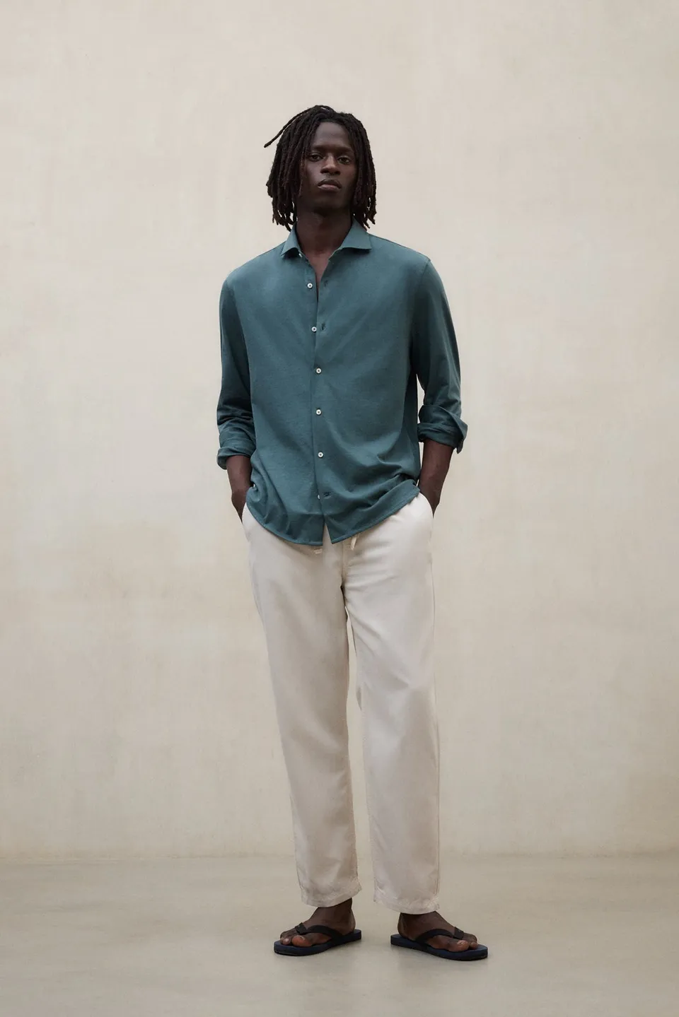 camisa-mole-de-ecoalf-para-hombre-en-verde-100-algod-n-reciclado image 1