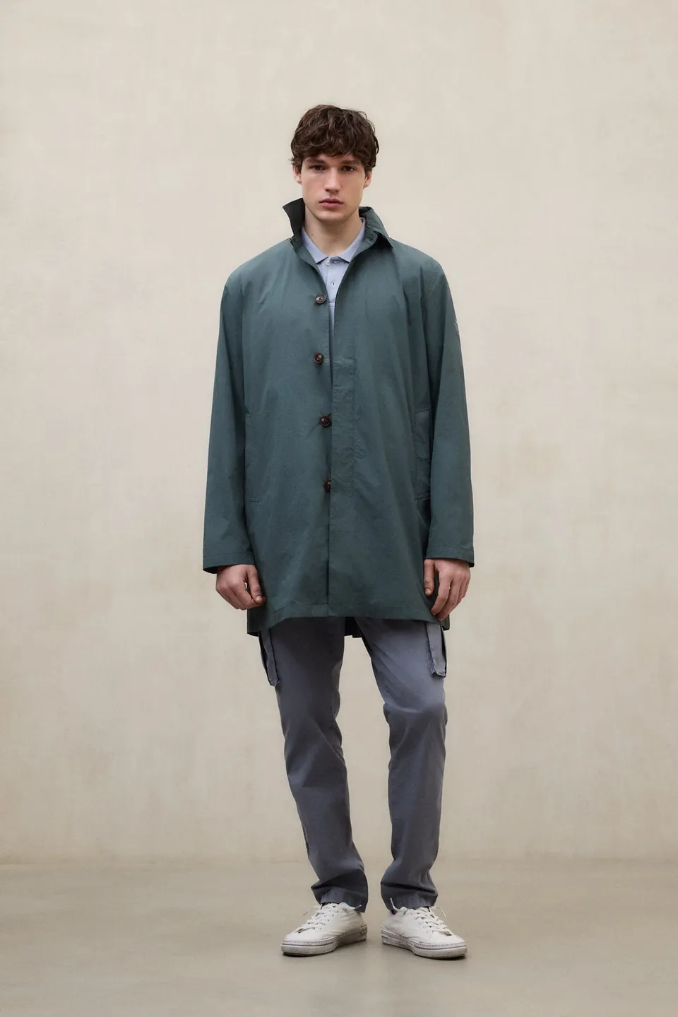 ecoalf-gabardina-vestal-verde-packable-de-hombre-100-poliamida-reciclada-repelen image 1