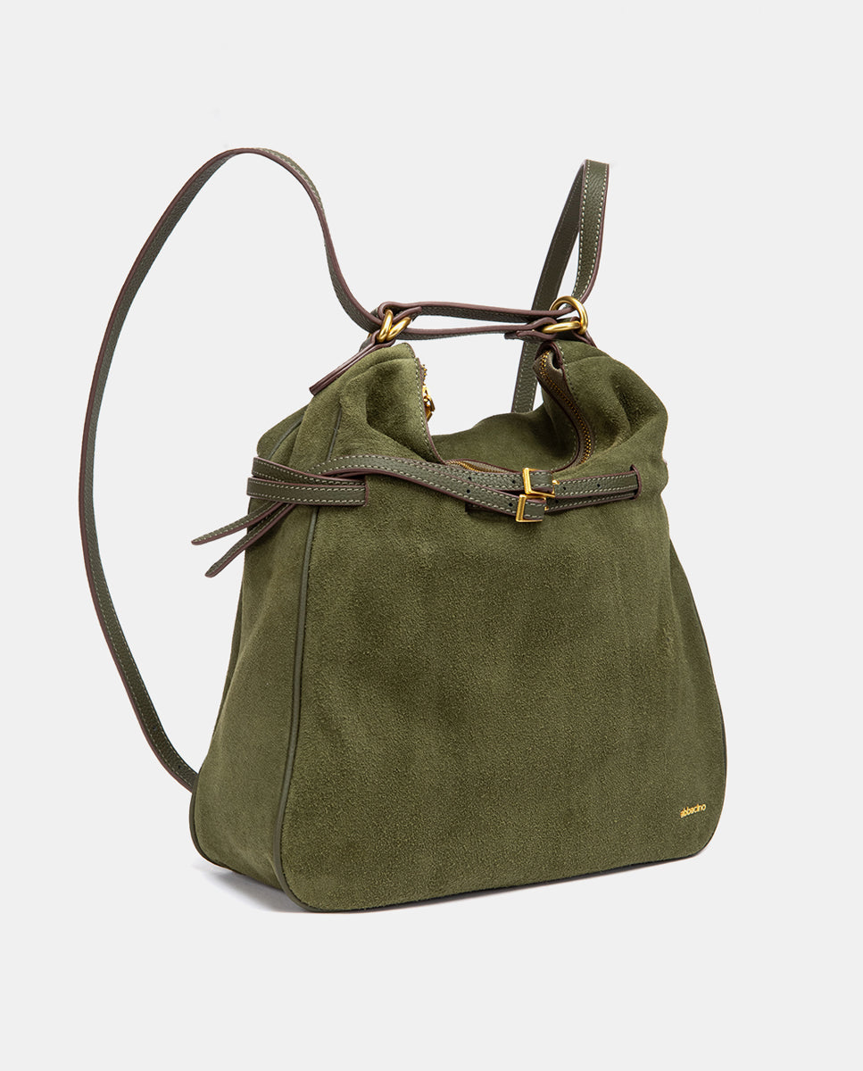 abbacino-bolso-multifuncional-hombro-mochila-serraje-verde image 4