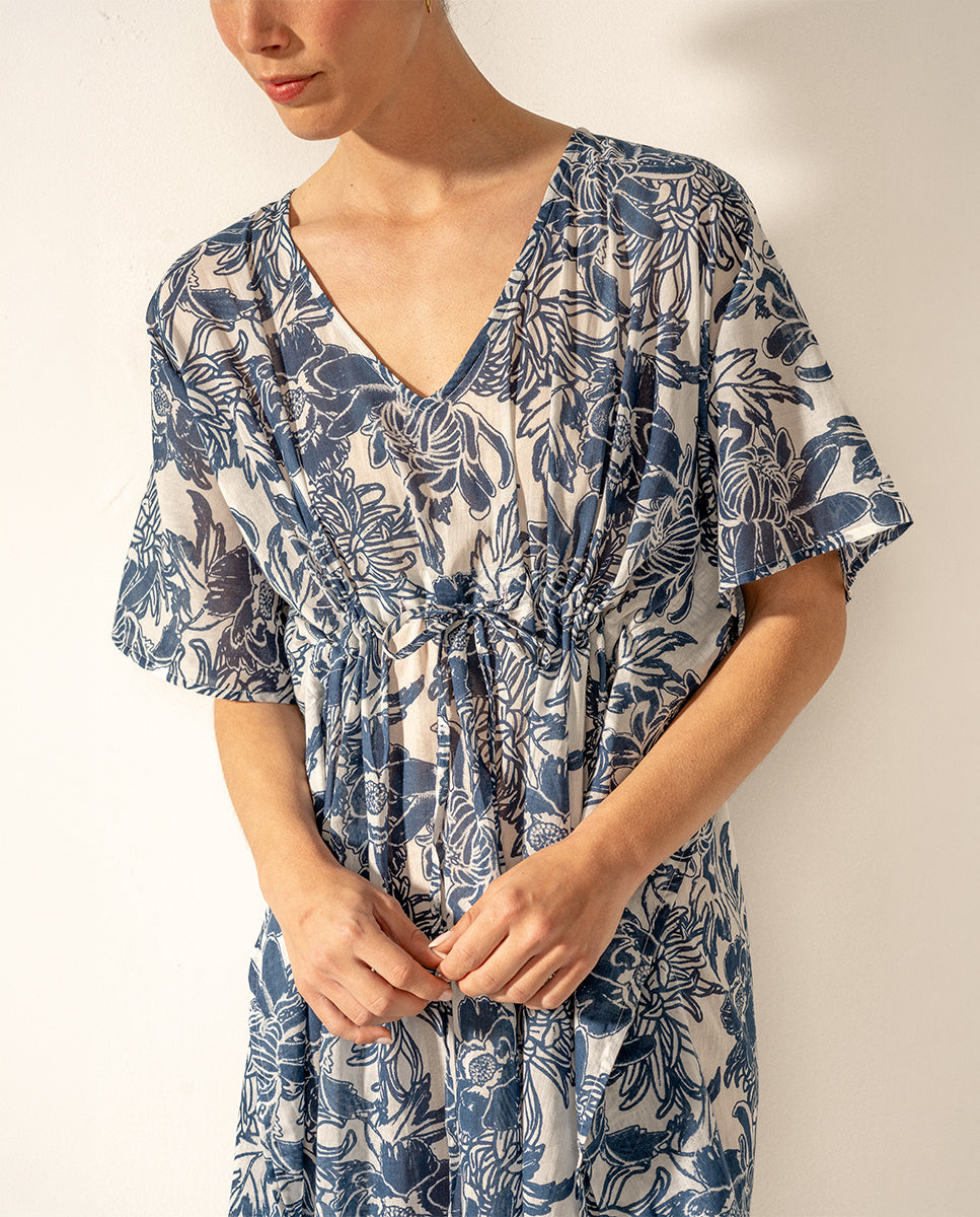 abbacino-caft-n-de-algod-n-floral-azul-talla-nica image 3