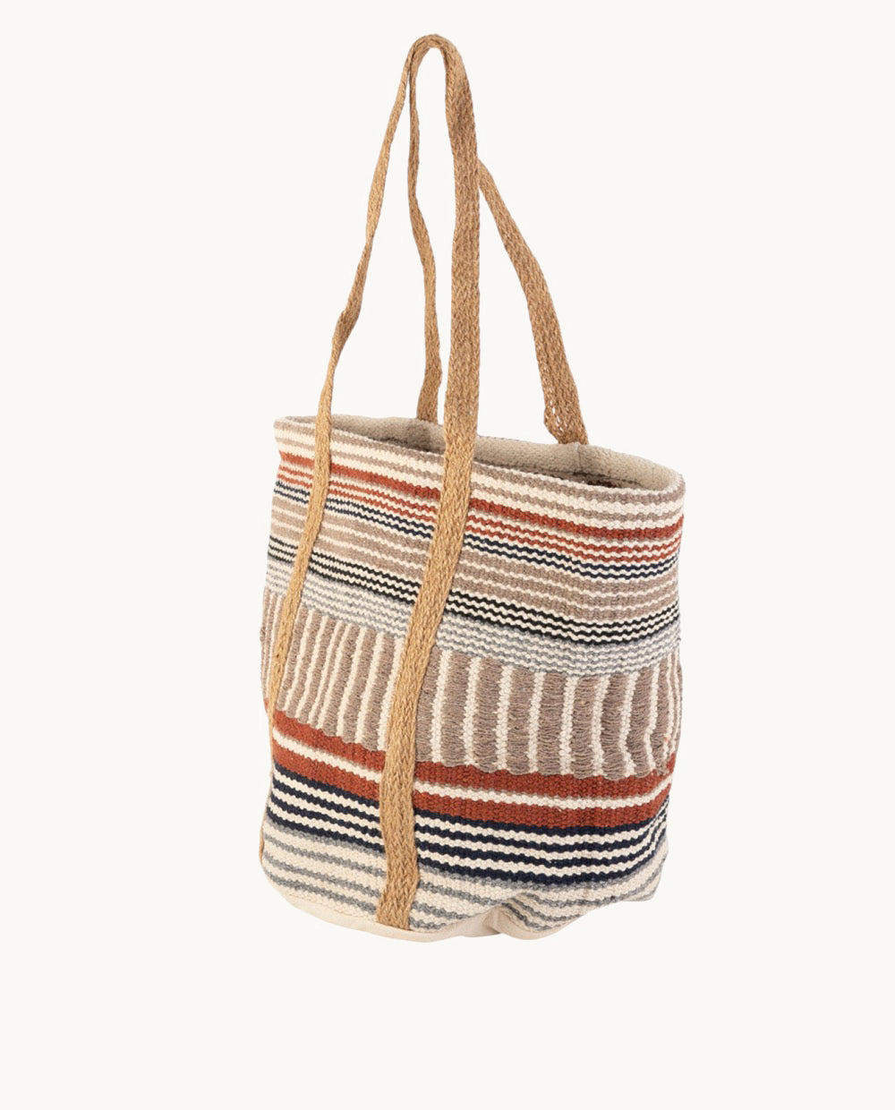 kbas-bolso-tote-de-algod-n-y-yute-con-estampado-de-rayas-color-marr-n-40-x-28-x- image 2