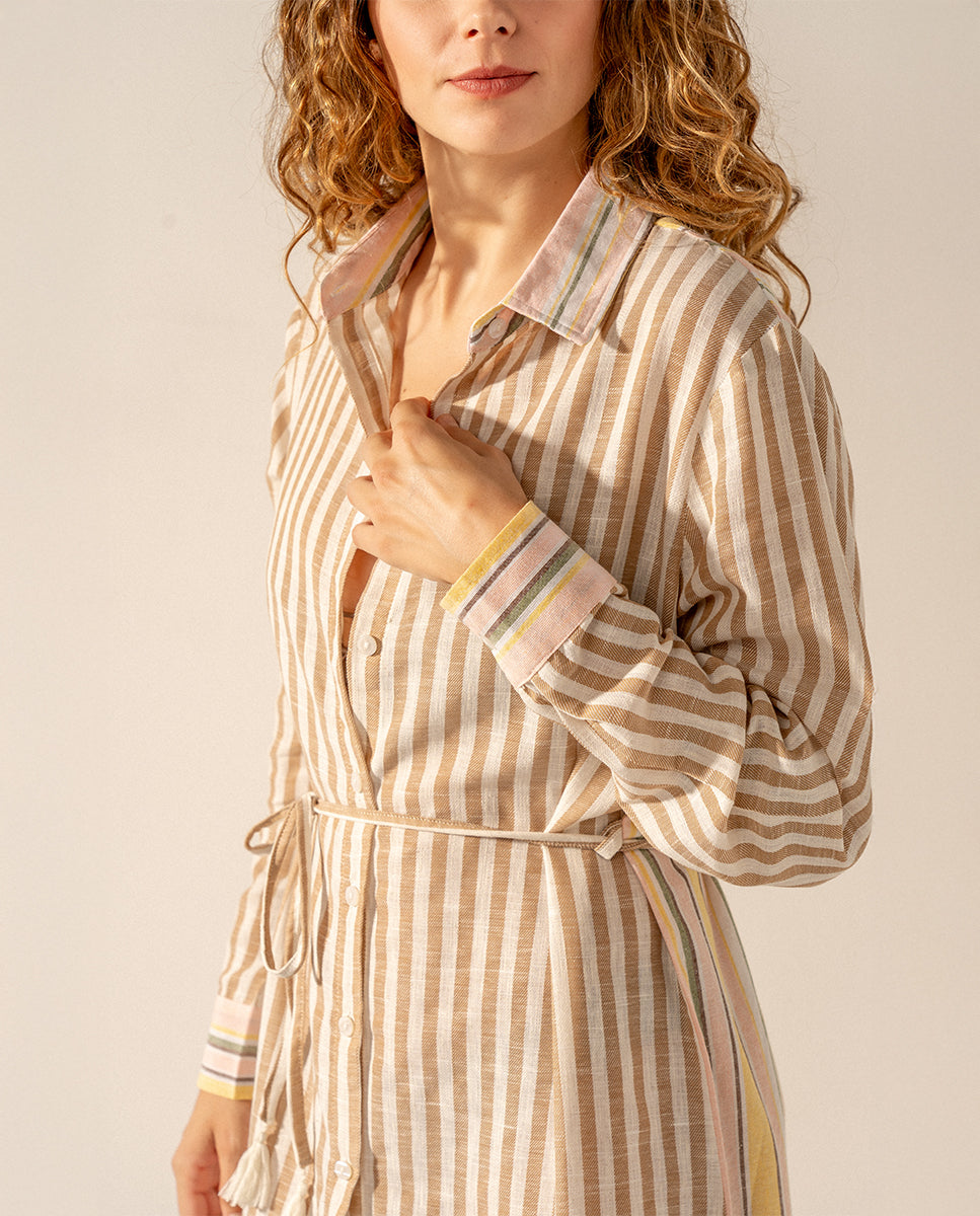 abbacino-t-nica-larga-mujer-viscosa-rayas-rosa image 6