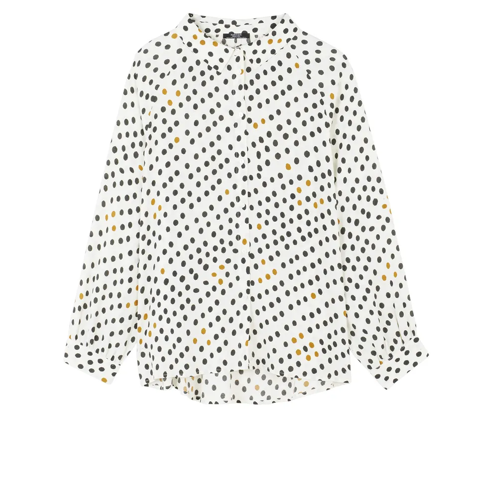 parfois-camisa-fluida-de-lunares-blanca-mujer image 1
