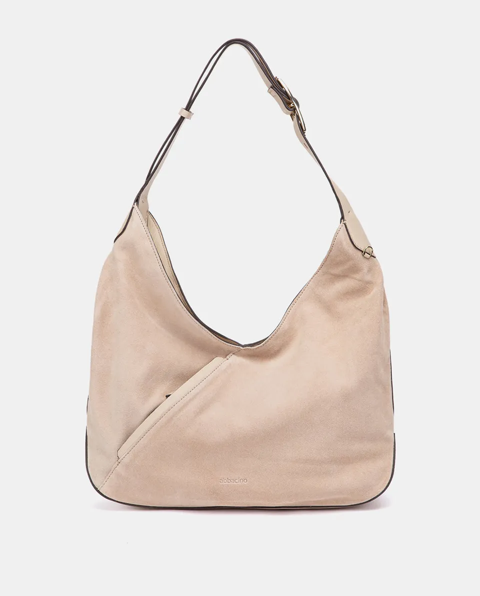 bolso-de-hombro-abbacino-hobo-beige-en-piel-y-serraje image 1