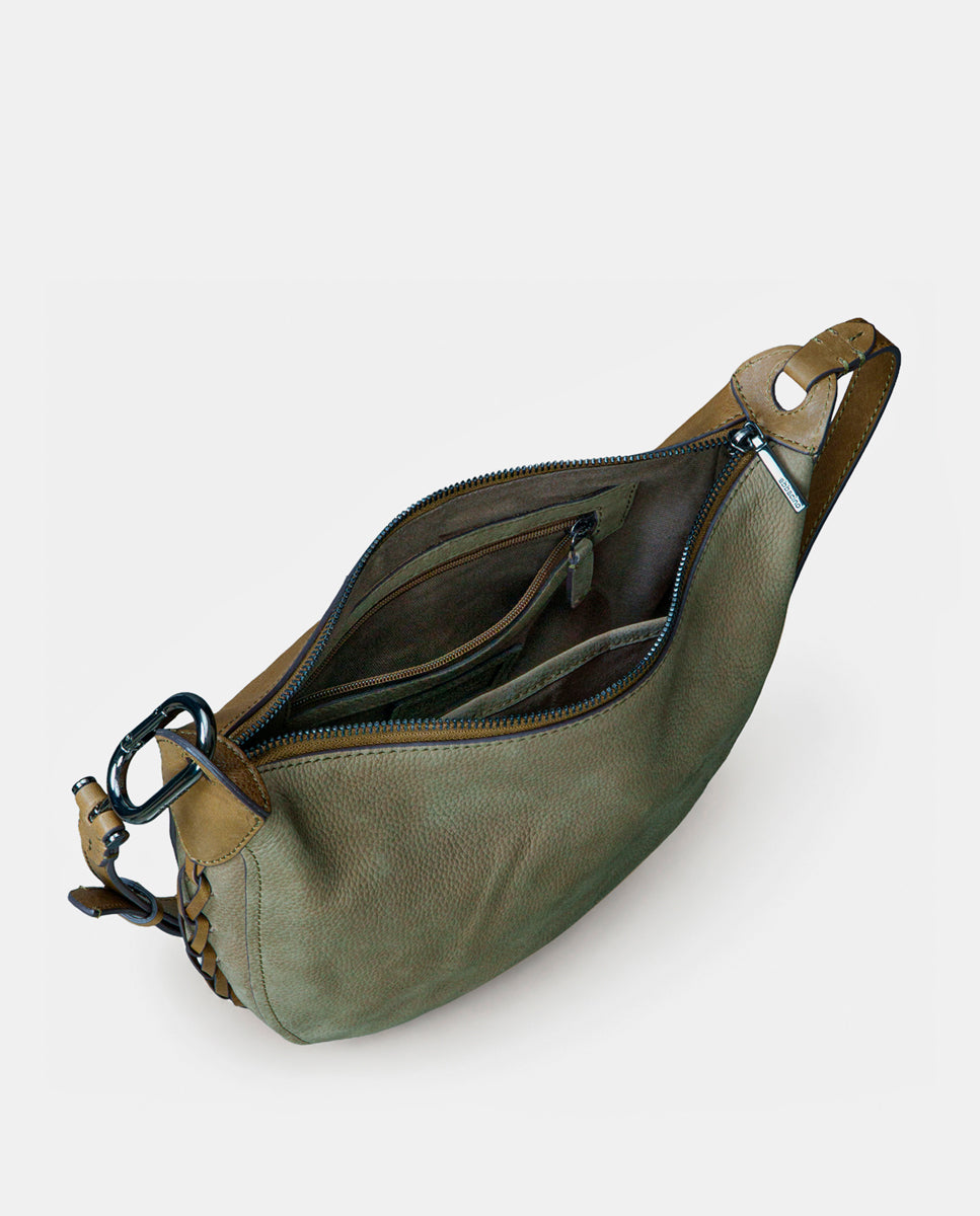 bandolera-abbacino-lua-en-nobuck-verde-con-trenzado-lateral image 7