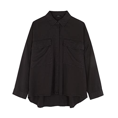 parfois-camisa-oversize-lisa-negra-para-mujer image 3
