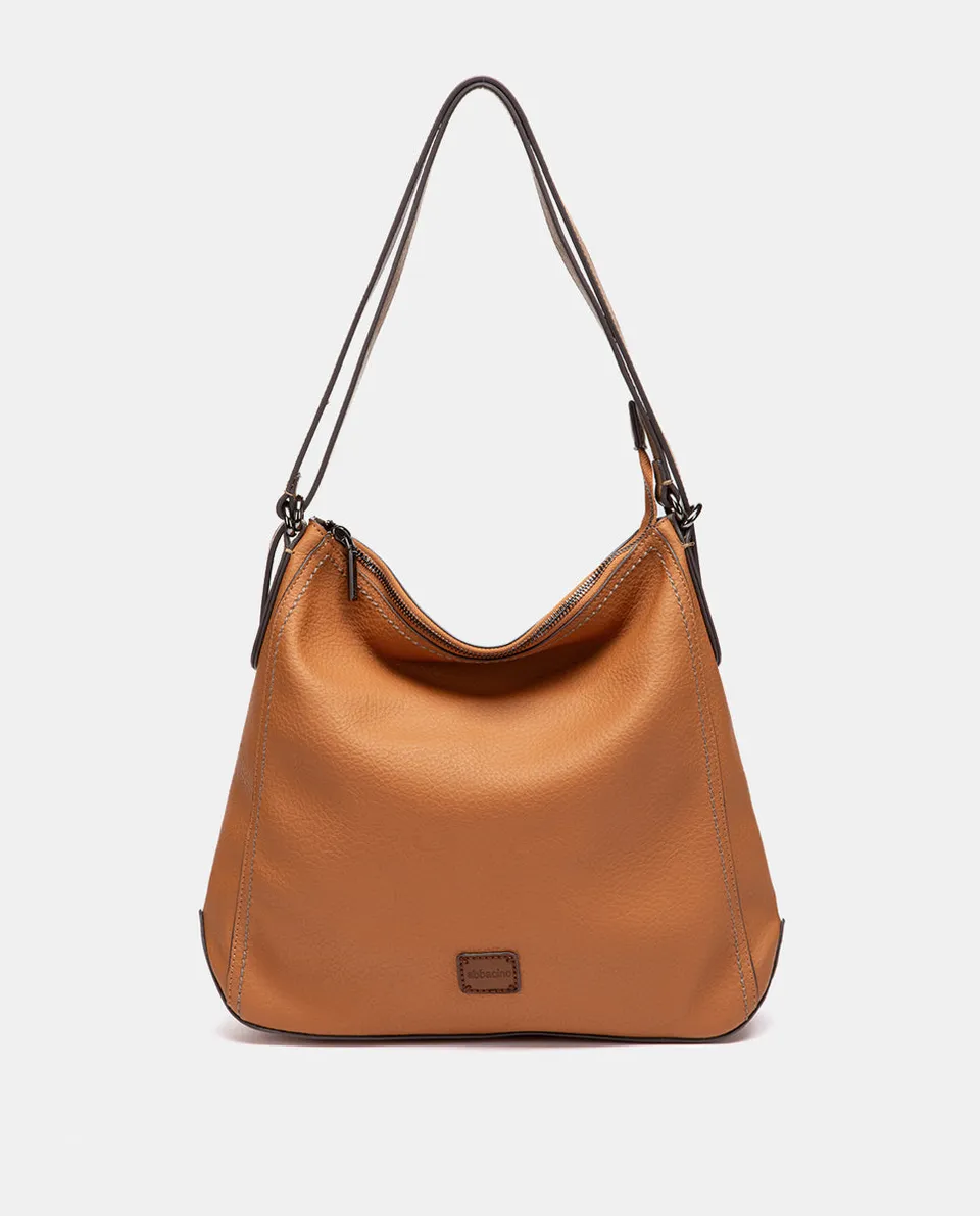 abbacino-bolso-multifuncional-reciclado-cognac-convertible-mochila image 1