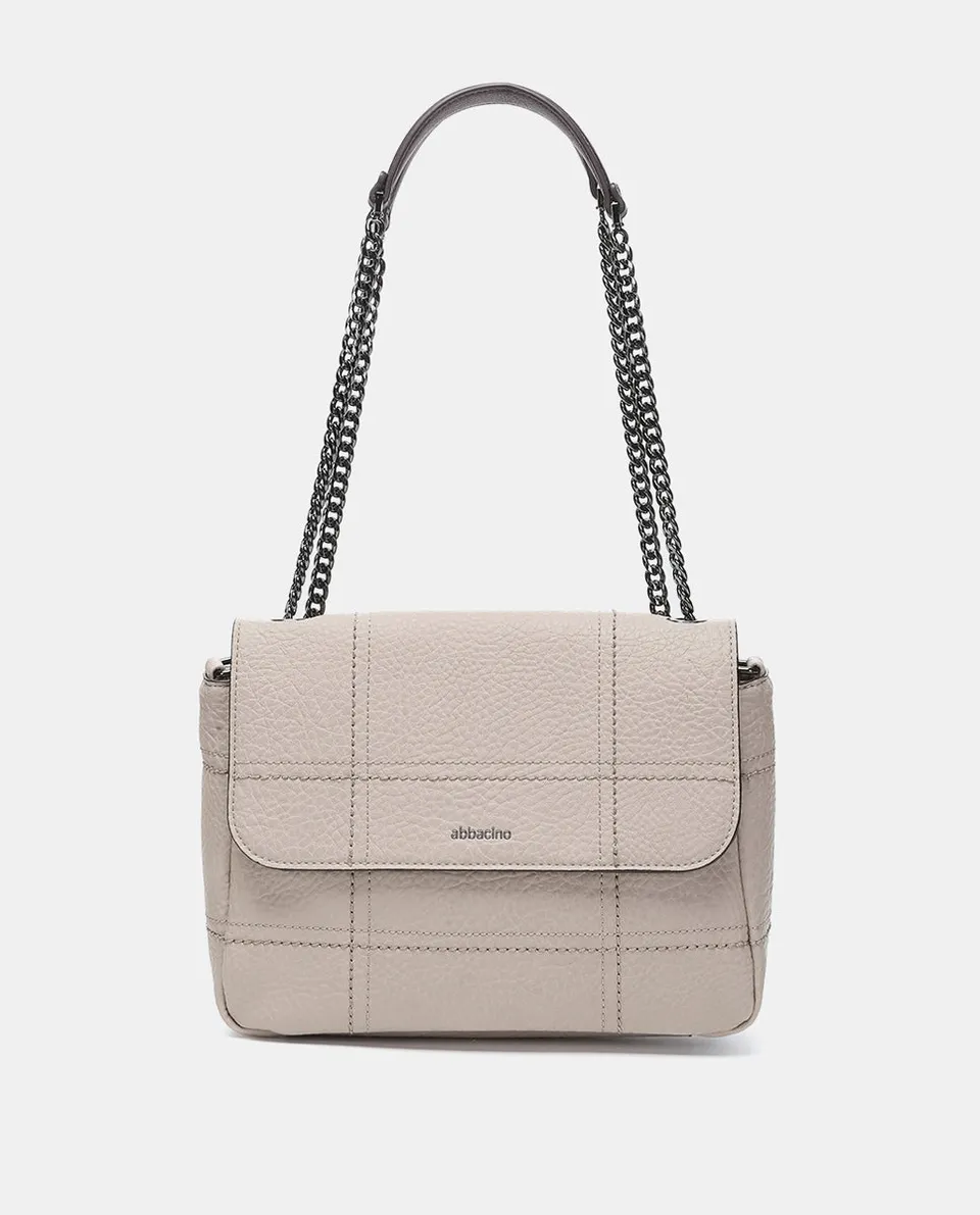 bolso-de-hombro-abbacino-beige-en-materiales-reciclados-con-cuadros-bordados image 1