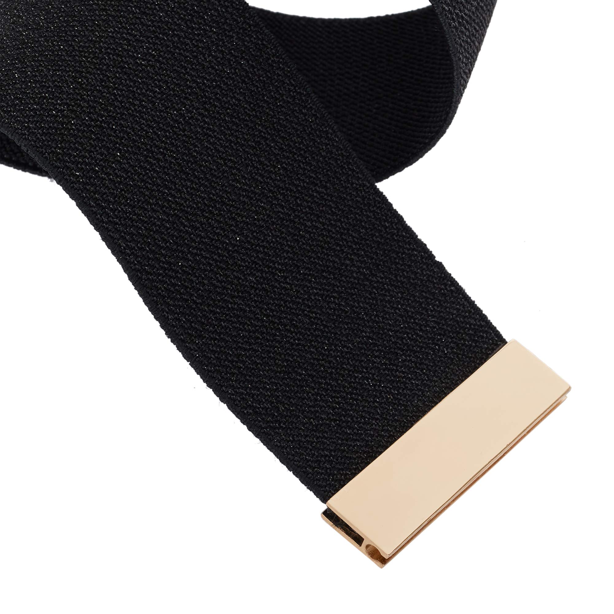 parfois-cintur-n-el-stico-negro-hebilla-dorada-mujer image 2