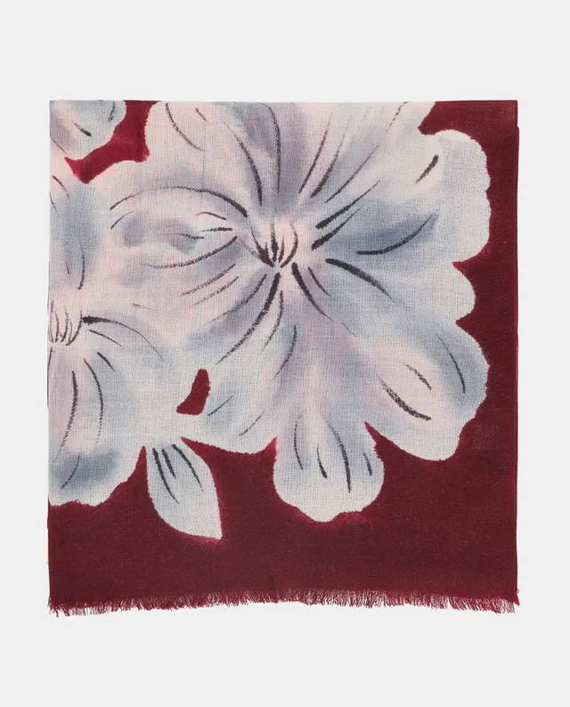 abbacino-pa-uelo-de-lana-burdeos-estampado-floral-ligero image 1