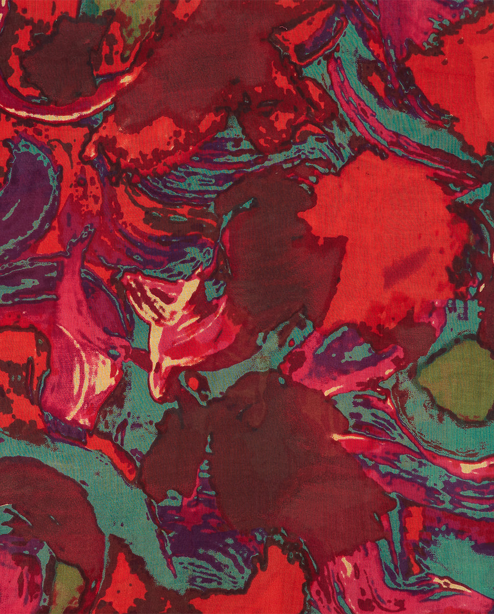 abbacino-pa-uelo-viscosa-rojo-estampado-abstracto-flecos image 5