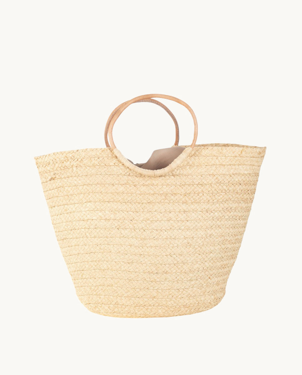 bolso-capazo-kbas-de-rafia-natural-con-asas-de-cuero-y-cierre-saco-color-natural image 1