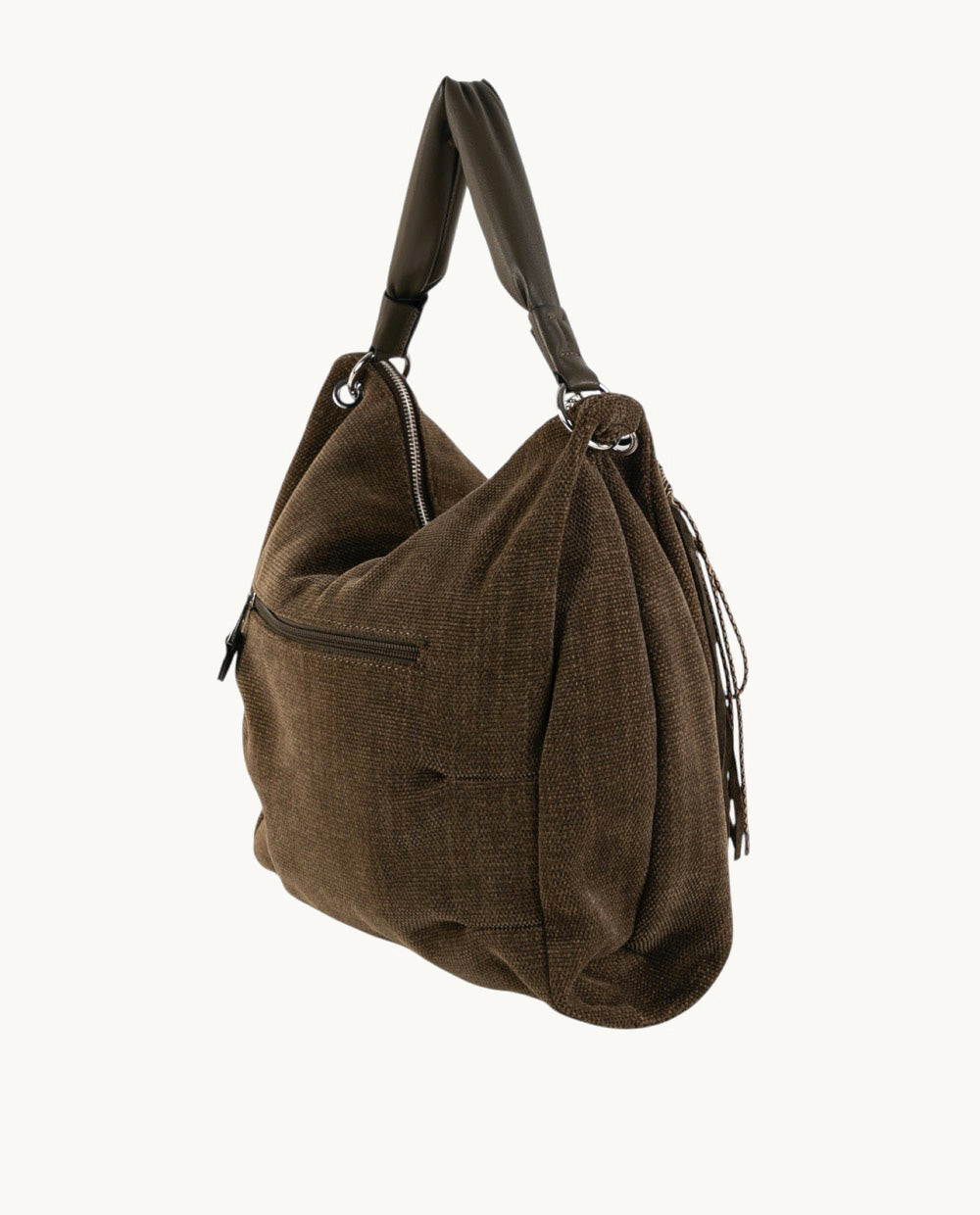 kbas-bolso-hobo-de-tejido-efecto-textura-color-kaki image 2