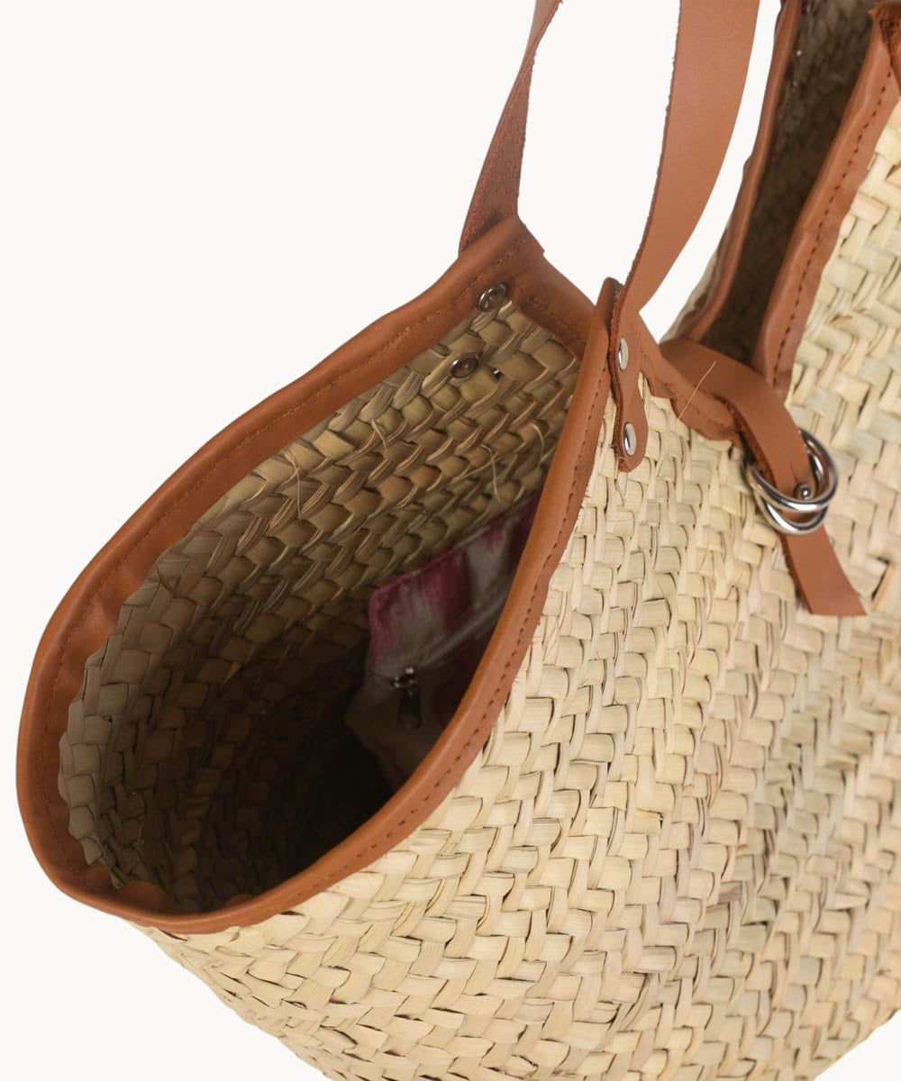 kbas-bolso-palma-natural-y-piel-color-cuero-capazo-grande-50x17x30-cm-con-asa-de image 4