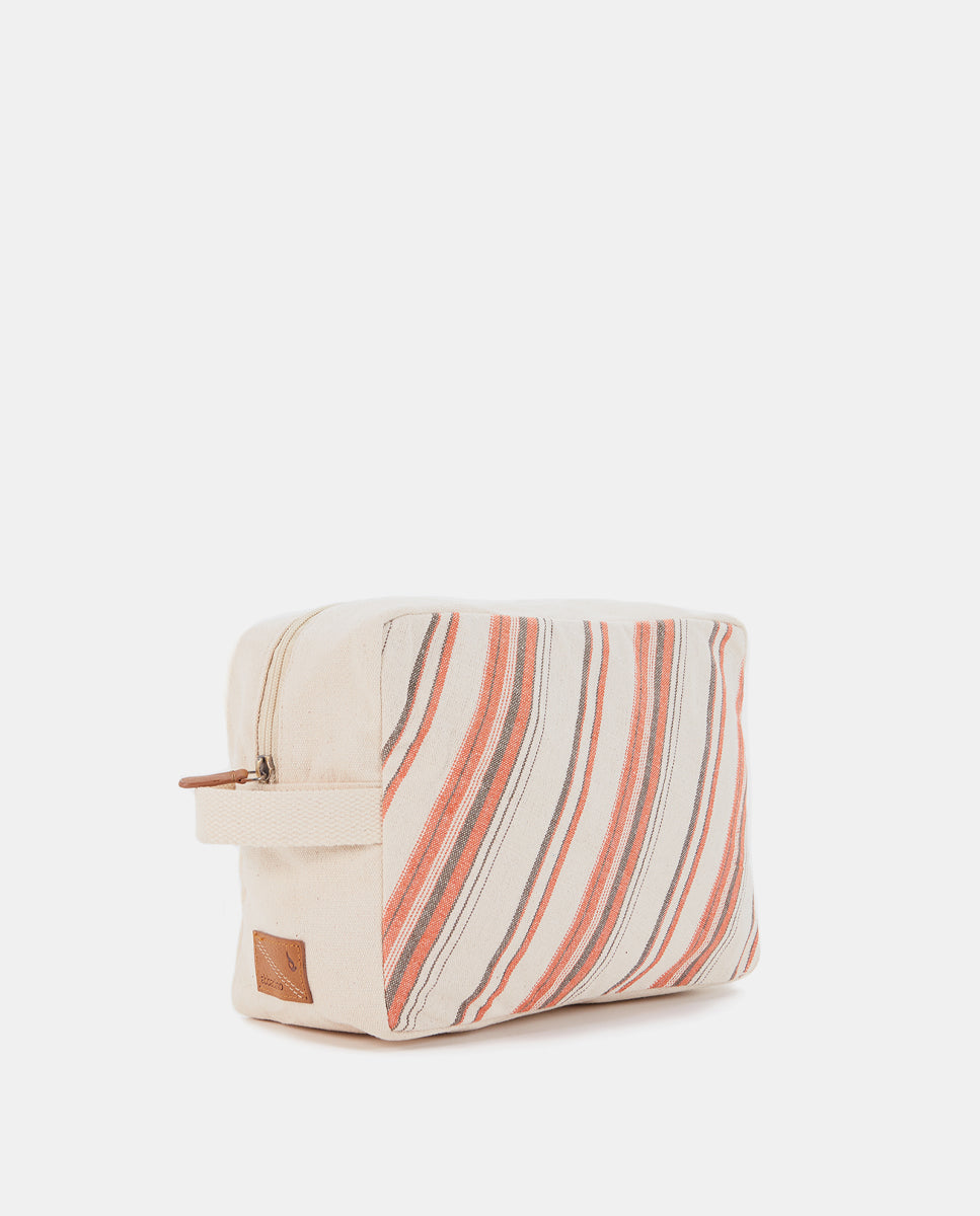 abbacino-neceser-playa-algod-n-rayas-naranja image 2