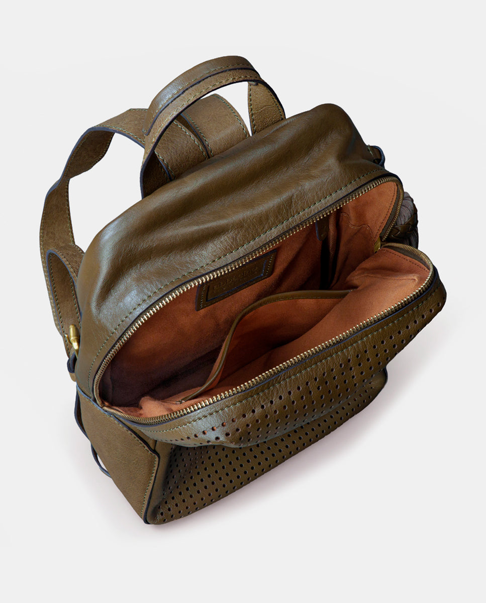 abbacino-mochila-en-piel-troquelada-verde-con-bolsillo-antirrobo image 4