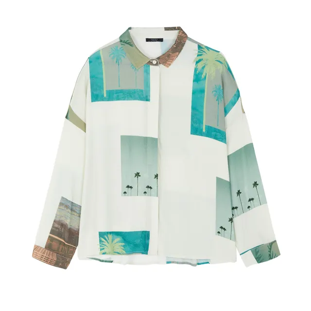 parfois-camisa-oversize-estampado-palmeras-para-mujer image 1